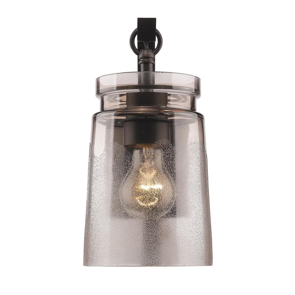 Bronze Dimmable Transitional Sconce with Frosted Glass Shade