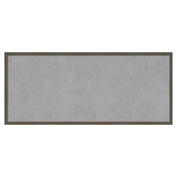 Amanti Art Svelte Clay Grey 49 in. x 21 in. Framed Magnetic Board