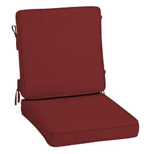 ProFoam 20 in. x 20 in. Outdoor High Back Dining Chair Cushion in Classic Red