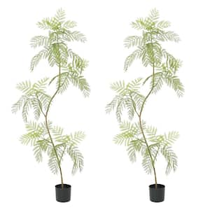 2-Pieces 6. 5 ft. Artificial Jacaranda Trees For Home Indoor Decor