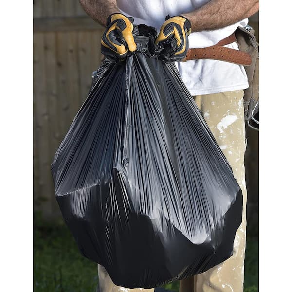 Aluf Plastics 56 gal. 1.6 Mil Black Garbage Bags 43 in. x 46 in. Pack of 100 for Contractor Outdoor and Storage