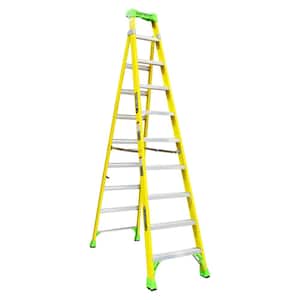 10 ft. Fiberglass Cross Step Ladder with 375 lbs. Load Capacity Type IAA Duty Rating