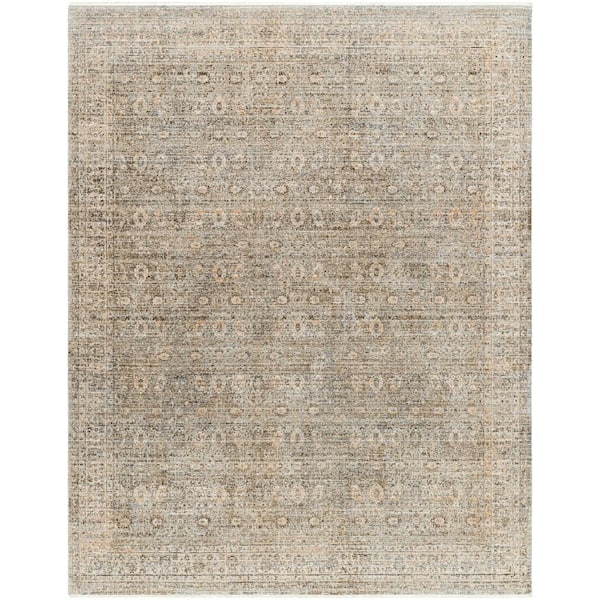 Livabliss Margaret Gray Damask 8 ft. x 10 ft. Washable Indoor/Outdoor Area Rug