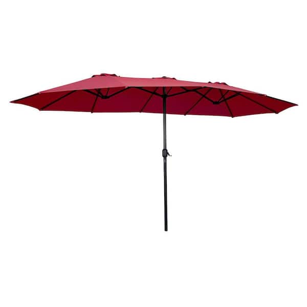 FORCLOVER 15 ft. Market Patio Umbrella without Base in Wine