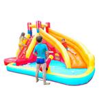Outdoor Inflatable Water Slide, Water Park with Climbing Wall, Splash Pool, Water Cannon, Blower and Water Sprinkler