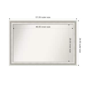 Parlor White 51.5 in. x 34.5 in. Custom Non-Beveled Recycled Polystyrene Framed Bathroom Vanity Wall Mirror