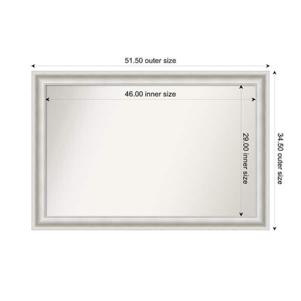 Amanti Art Parlor White 51.5 in. x 34.5 in. Custom Non-Beveled Recycled Polystyrene Framed Bathroom Vanity Wall Mirror