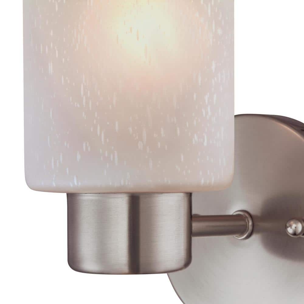 Modern Brushed Nickel 8'' Wall Sconce with Gray Glass Shade