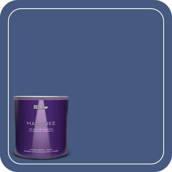 BEHR MARQUEE 1 qt. #M540-7 Optimum Blue One-Coat Hide Eggshell Enamel Interior Paint & Primer