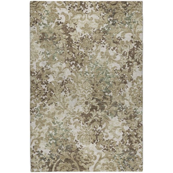 Dream Shag Premium Machine Washable Abstract ADS752 Beige 9 ft. x 12 ft. Area Rug