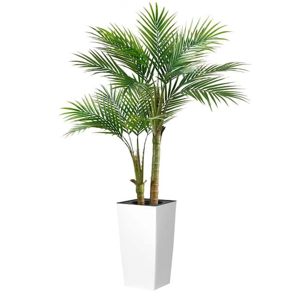 60′′ Artificial Palm Tree In A White ...