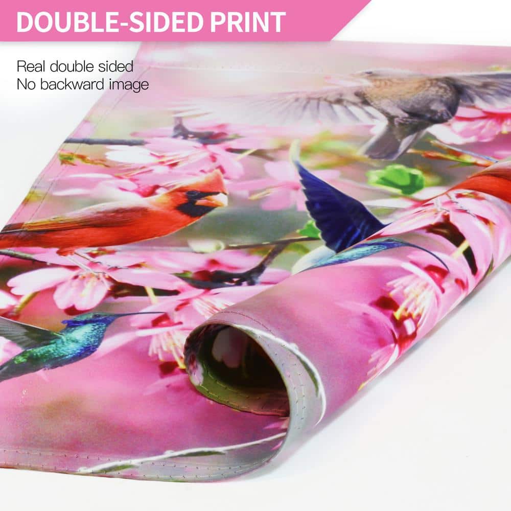 Spring Birds and Blossoms Double-Sided Garden Flag 18 x 12.5 Inch