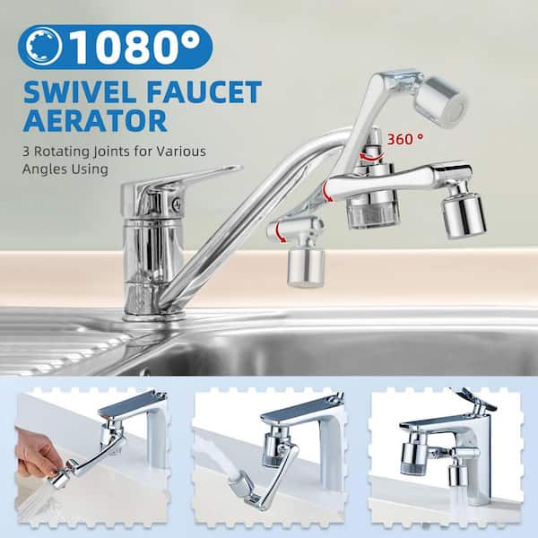 Numhew Water Filter with 9-Piece Cartridges and 360° Swivel Aerator