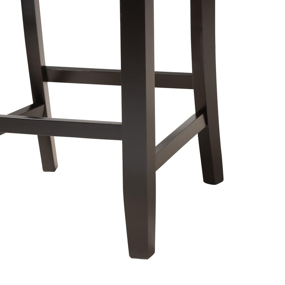 ErgoComfort Gray Fabric and Wood Mid-Back Counter Stool