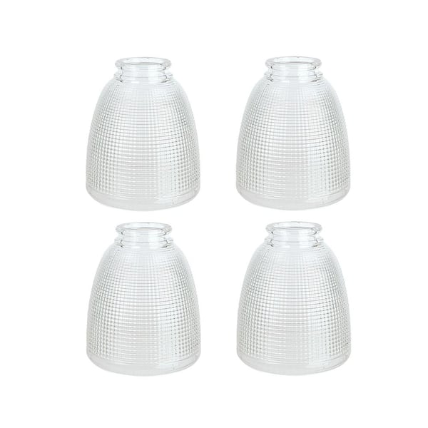 Aspen Creative Corporation 5-3/8 in. Clear with Grid Pattern Ceiling Fan Replacement Glass Shade (4-Pack)