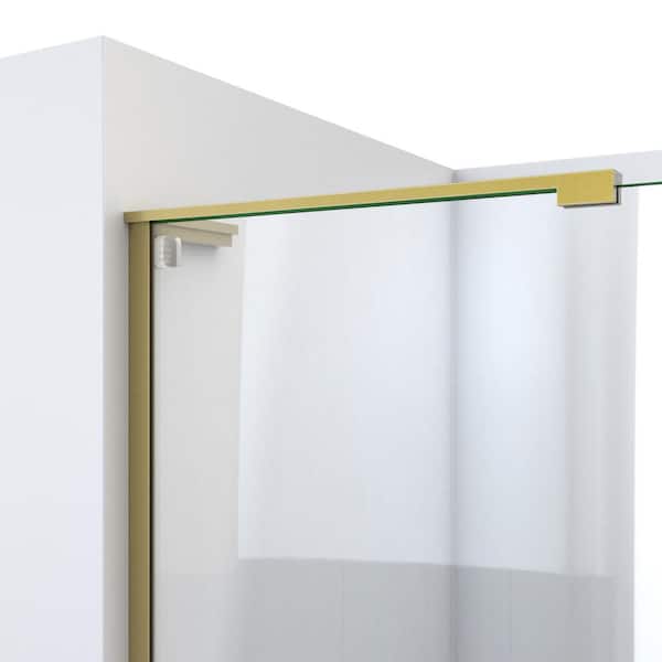 Mirage-X 60 in. W x 58 in. H Sliding HFrameless Tub Door in Brushed Gold with Clear Glass