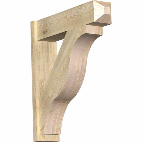Ekena Millwork 8 in. x 36 in. x 32 in. Douglas Fir Fuston Craftsman Rough Sawn Outlooker