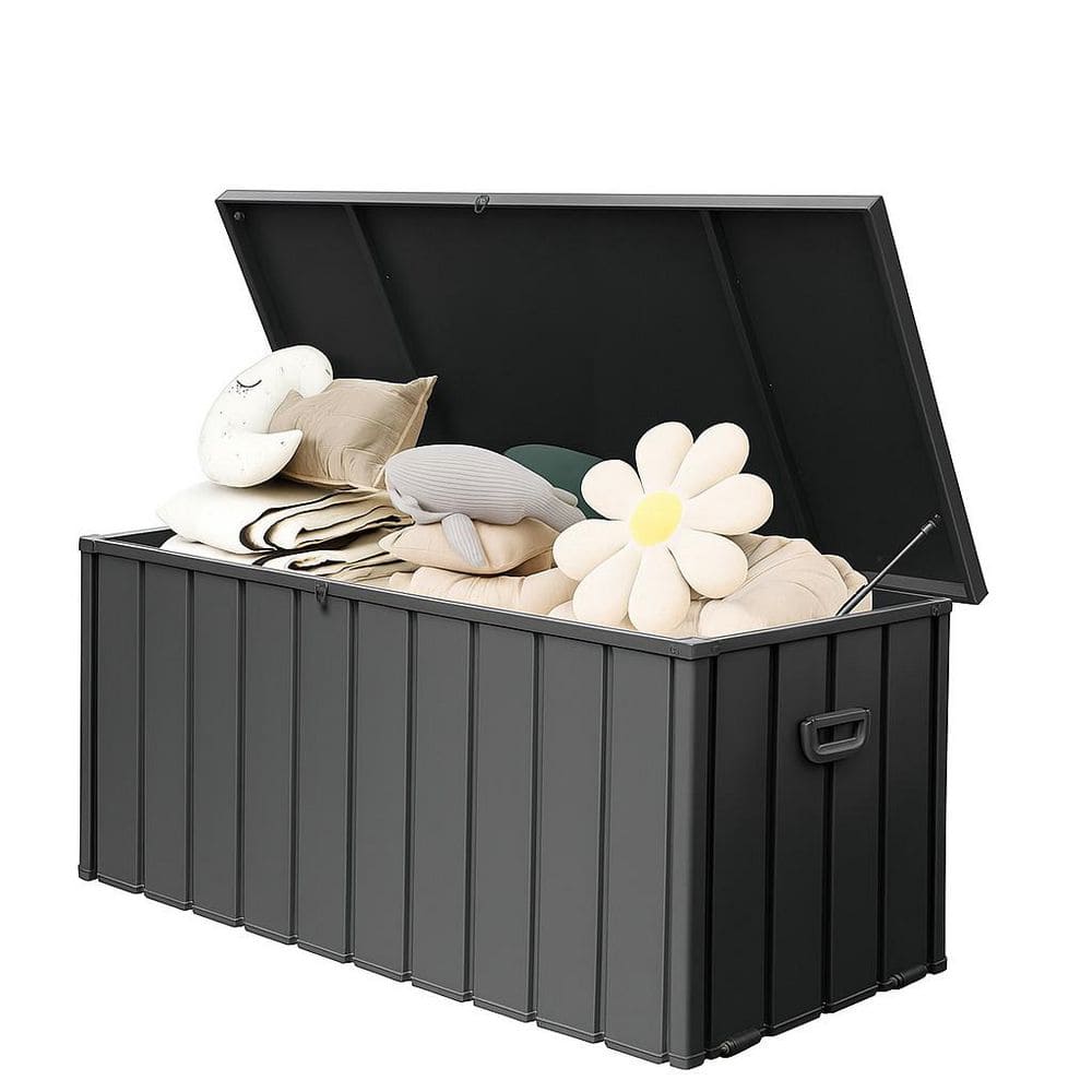 Dark Gray 190 Gal. Waterproof Metal Deck Box, Large Patio Lockable Storage Cabinet for Pillows, Cushions, Tools price history on PriceWatchPro