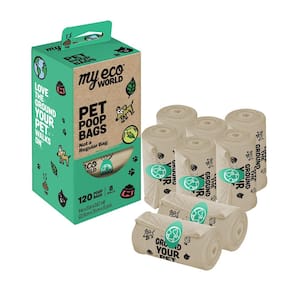 MyEcoWorld Pet Poop Bags - 8-Roll/120-Count