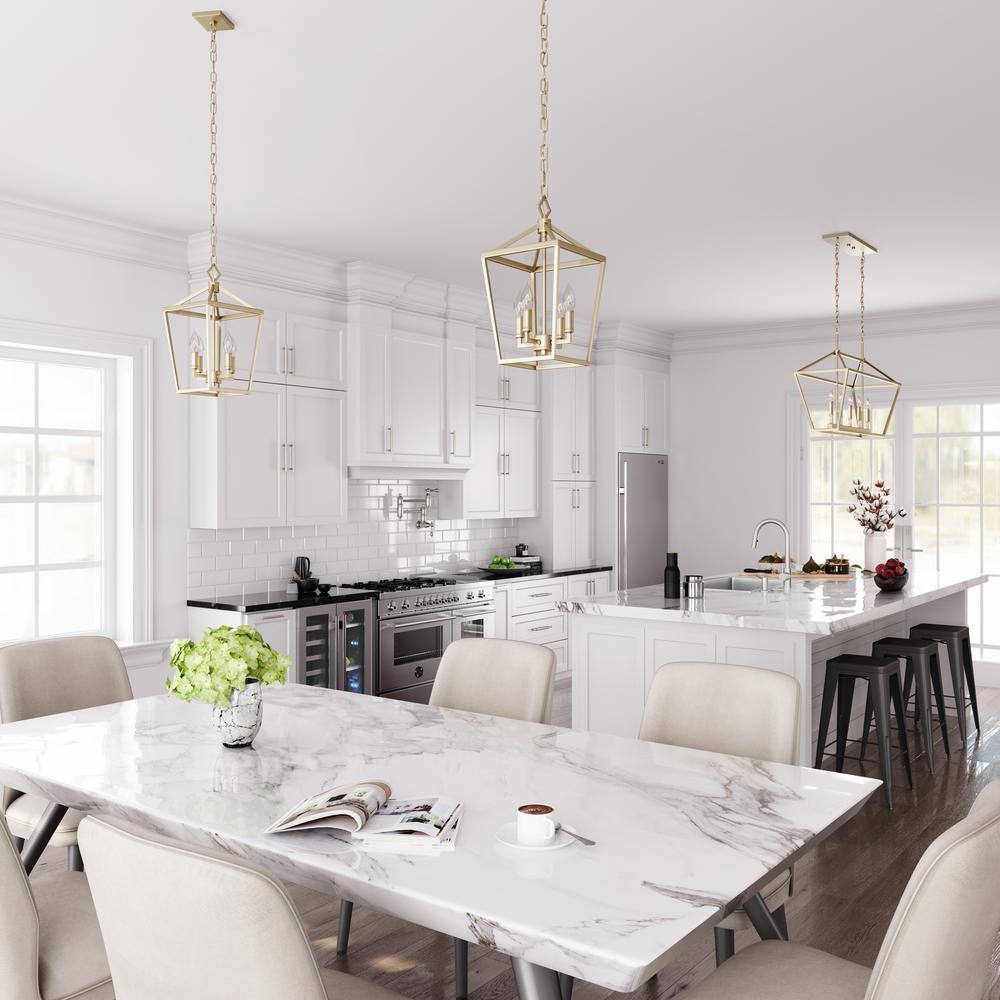 Ritner Modern Gold 4-Light 12" Indoor/Outdoor Pendant