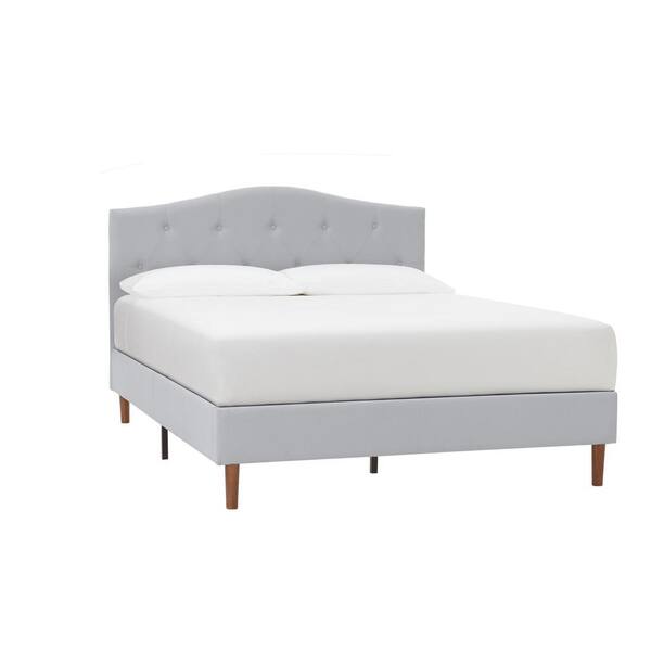 StyleWell Plumridge Raindrop Blue Upholstered Queen Bed with Tufted Curved Back (61.2 in W. X 43.30 in H.)