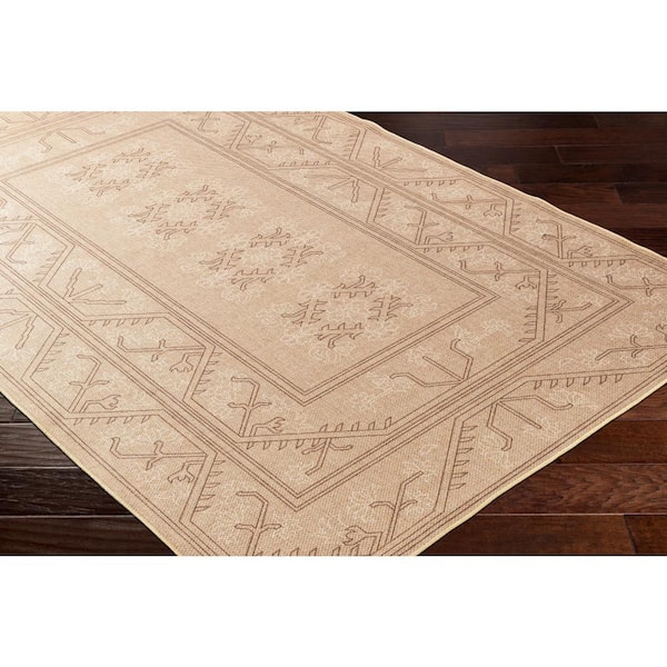 Ez Jute Tan 9 ft. x 12 ft. Machine-Washable Indoor Area Rug