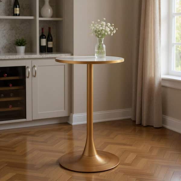 41.7 in. H Beige, Gold Round Seats 2