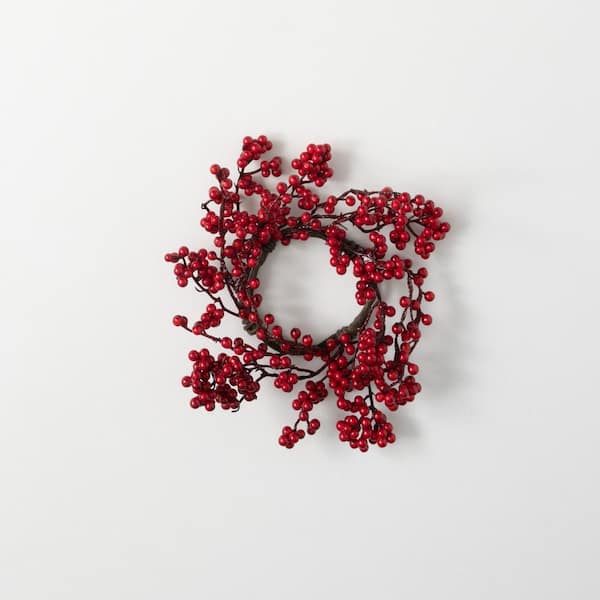 SULLIVANS 12 in. Red Unlit Berry Mini Artificial Christmas Wreath