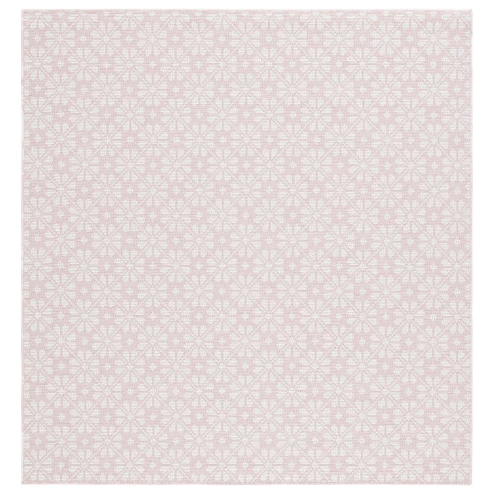 Martha Stewart 6 ft. x 6 ft. Pink/Ivory Monochrome Floral Square Area Rug price history on PriceWatchPro