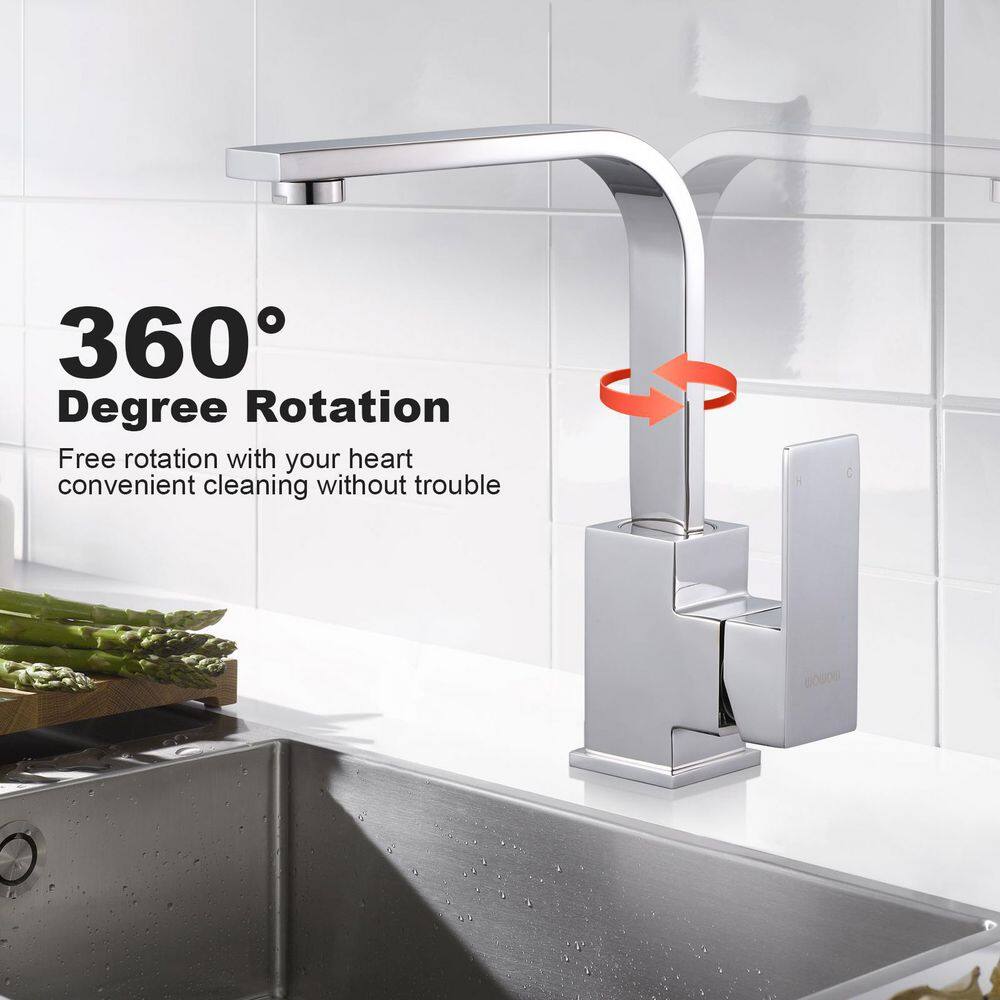 Polished Chrome Single Handle Bar Faucet with Stainless Steel
