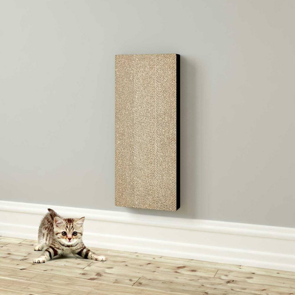Espresso Wall Mounted Cat Scratcher with Organic Catnip
