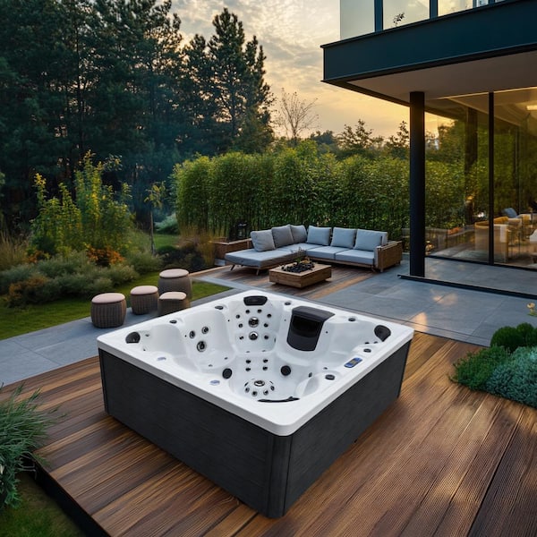 LIFETREND Sierra 2 Person Spa and 1 Person Cold Tub Combo, 21 Jets, 220v, with Cold and Hot Tub Side, With Step and Ozonator