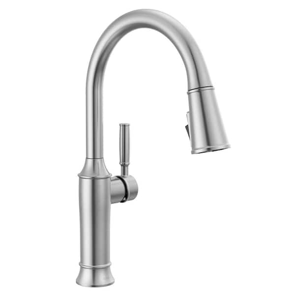 Delta Renaldi Single Handle Pull Down Sprayer Kitchen Faucet in Lumicoat Arctic Stainless