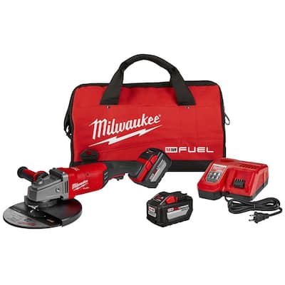 M18 FUEL 18-Volt Lithium-Ion Brushless Cordless 7/9 in. Grinder Kit W/ (2) 12.0Ah Batteries, Bag & Rapid Charger