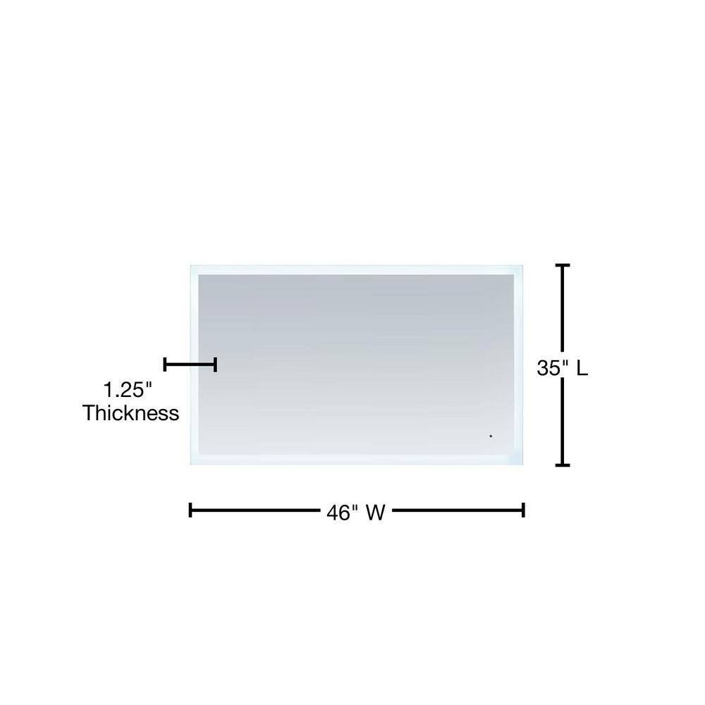 Hera 46" x 35" LED Lighted Rectangular Frameless Vanity Mirror