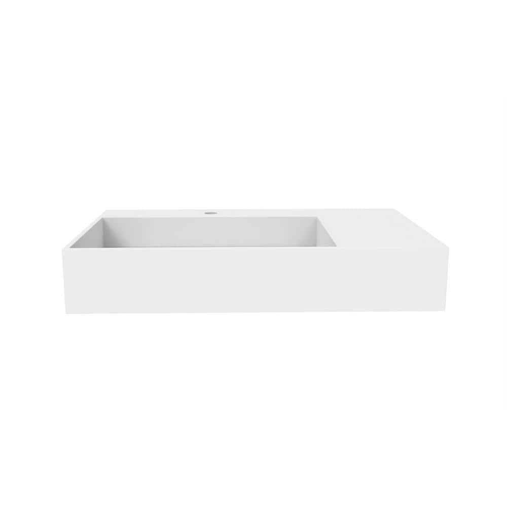 Juniper 30" Matte White Solid Surface Wall-Mounted Bathroom Sink