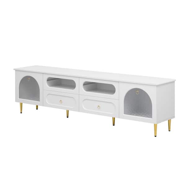 Nestfair 78.8 in. White TV Stand Fits TVs Up to 85 in. with