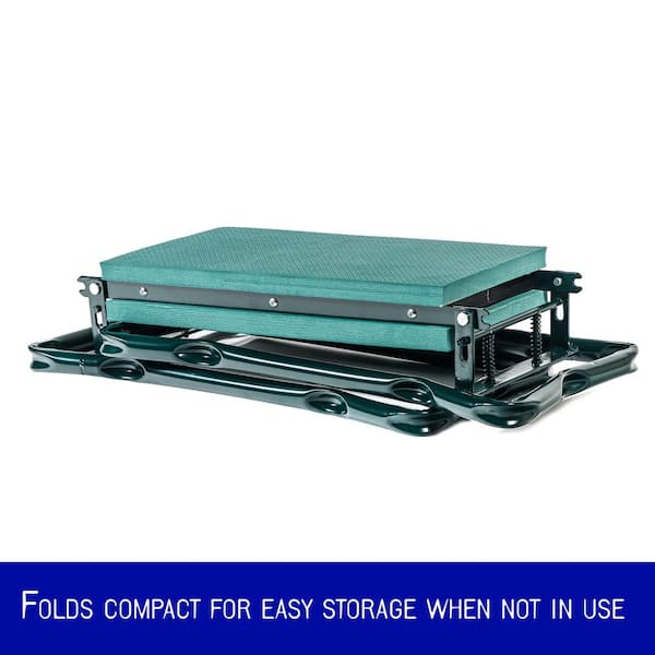 26 in. L x 19 in. W x 11 in. H Foldable Padded Garden Kneeler with Grab Bars and Flip Over Seat