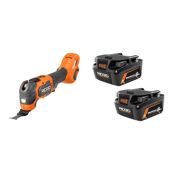 18V 6.0 Ah MAX Output Lithium-Ion Batteries (2-Pack) with 18V Brushless Cordless Multi-Tool