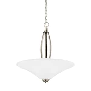 Metcalf 3-Light Brushed Nickel Pendant with LED Bulbs