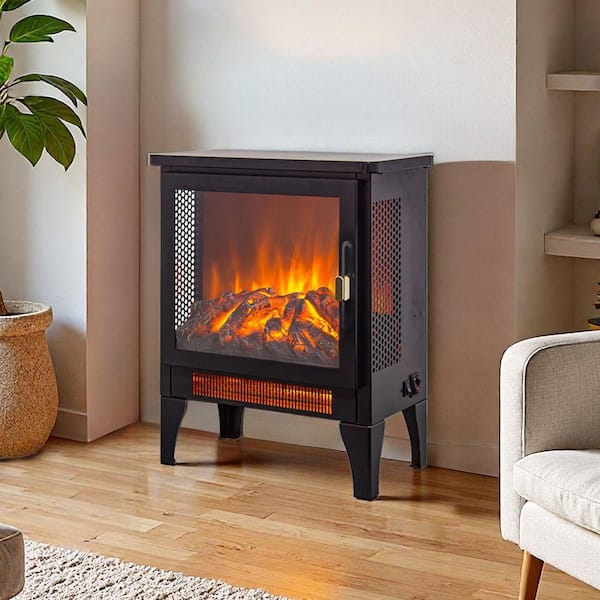 ToolCat 14.2 in. Freestanding Electric Fireplace Stove Heater