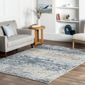 Wilde Tribal Distressed Blue 5 ft. x 8 ft. Oval Rug