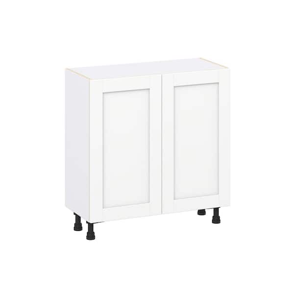 Milton 33 in. W x 14 in. D x 34.5 in. H Assembled Shaker Full Height Door Base Kitchen Cabinet in Bright White