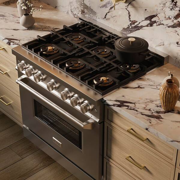 ボンボネロ　アルミメルト ZLINE Kitchen and Bath 36 in. 5.2 cu. ft. Classic Gas Range with 6