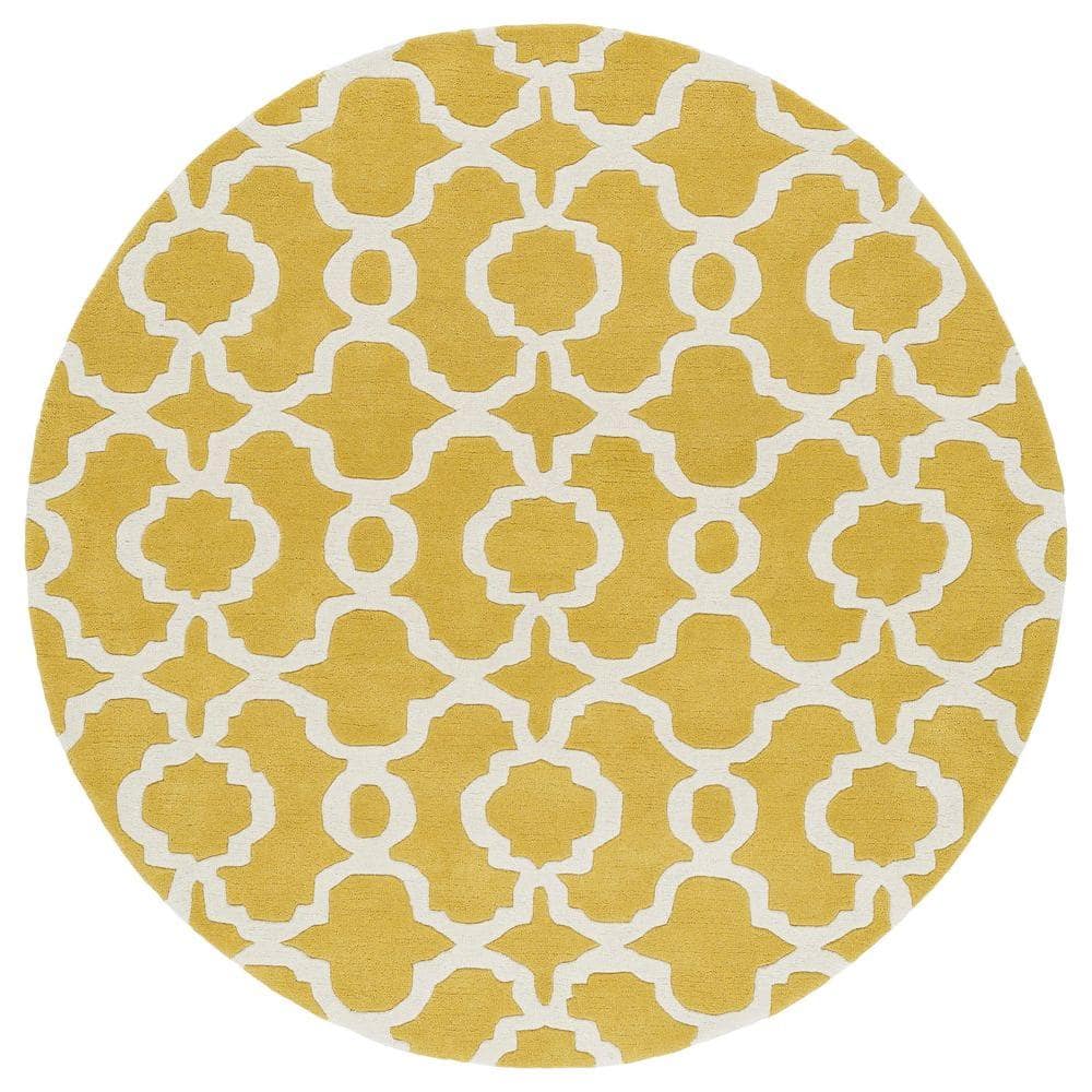 Revolution Yellow 12 ft. x 12 ft. Round Area Rug -  Kaleen, REV03-28-119 RD