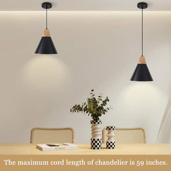 ZJVAIVE 1-Light Black Modern Industrial Metal Cone Shade
