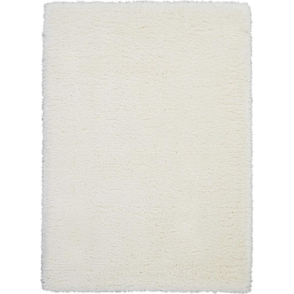 Nourison Ultra Plush Shag Ivory 5 ft. x 8 ft. Abstract Plush Contemporary Area Rug