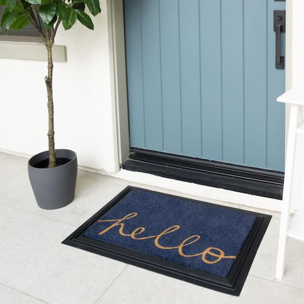 Black Bevel 24 in. x 36 in. Rubber Door Mat Tray