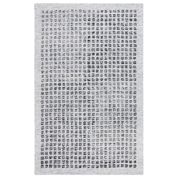 SAFAVIEH Ebony Silver/Black 6 ft. x 9 ft. Dot-Print Area Rug