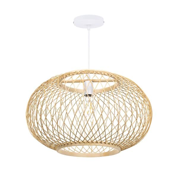 white bamboo pendant light